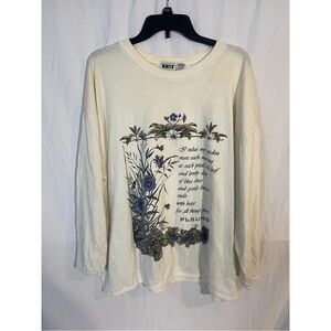 Cream Floral Print Women's Top